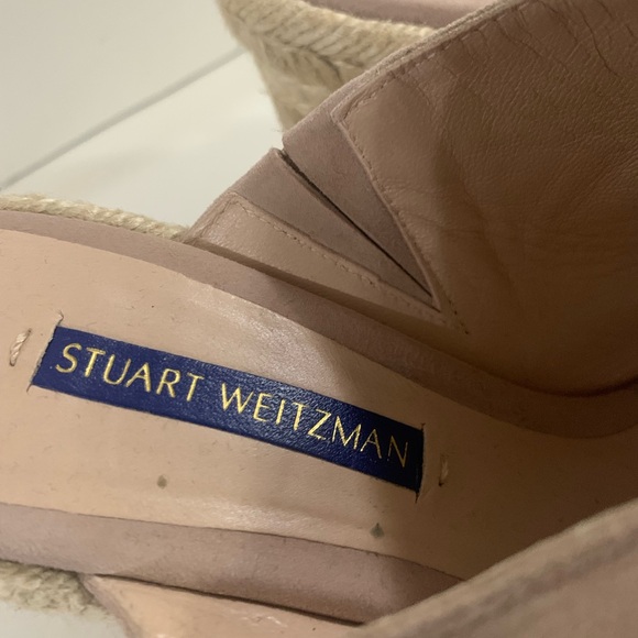Stuart Weitzman Suede Tan/Pink Espadrille Sandals, 6.5 - Picture 2 of 4